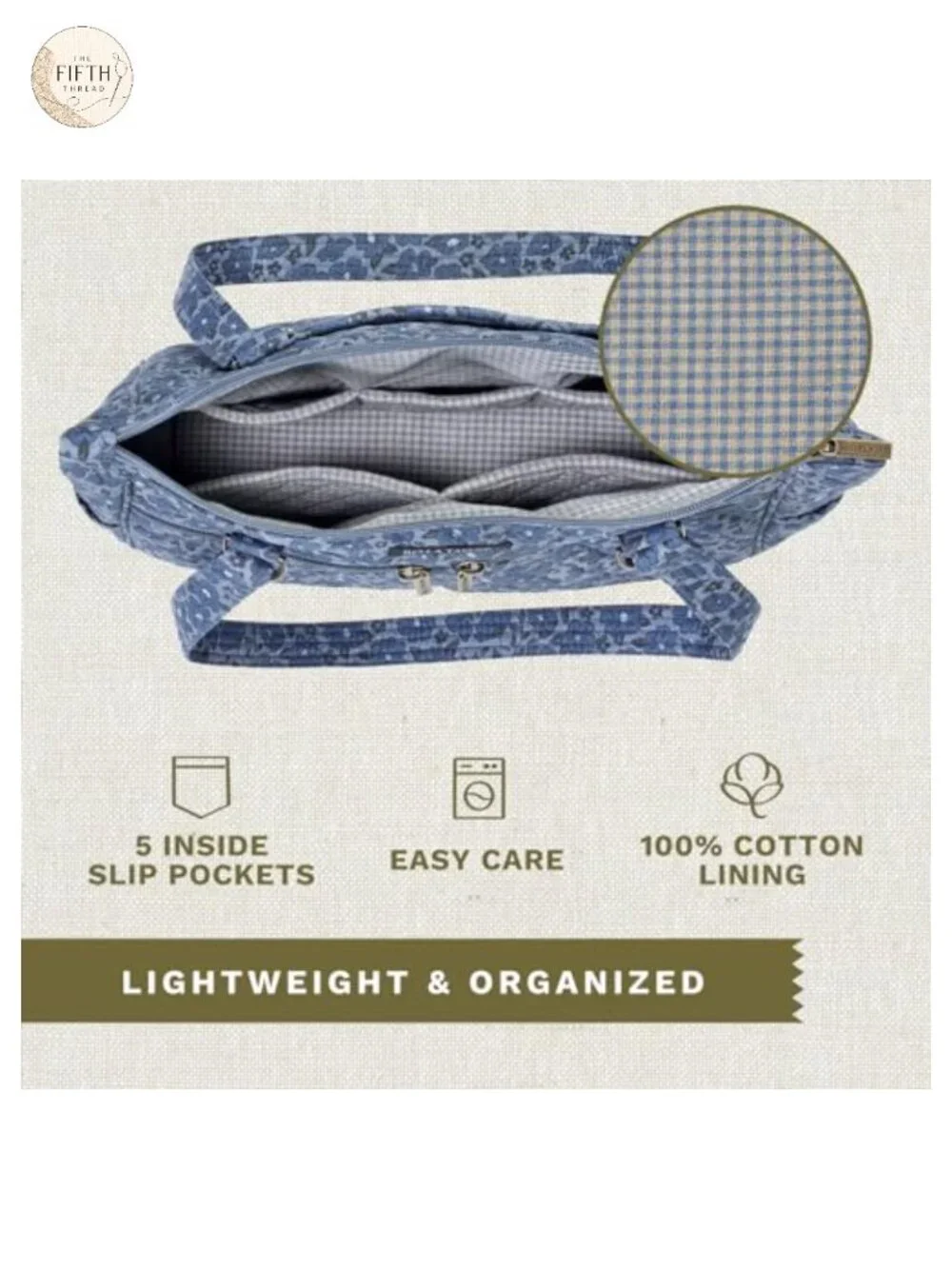 Quilted Cotton Shoulder Bag for Women with Multiple Pockets